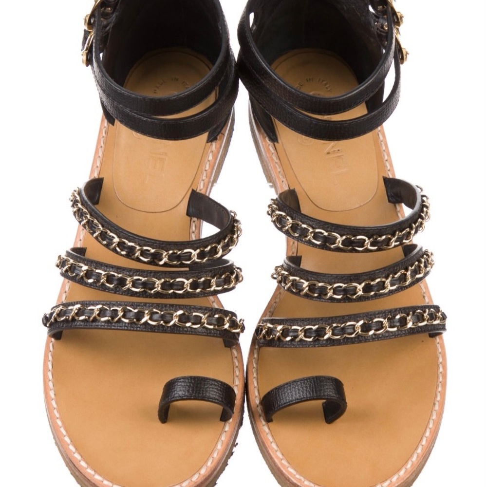Chanel chain-link leather Gladiator sandals. Size 40/US 10.       *SOLD*